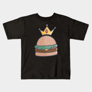 Royal Cheeseburger With Cheese, Tomato, Lettuce and a Crown Kids T-Shirt